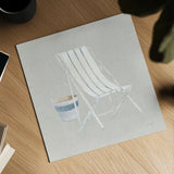 Serene Seaside III Tan by James Wiens. Shown as a detailed flat fine art print, highlighting archival giclee quality. Available as an archival giclee rolled canvas, fine art paper, or poster print. SKU 31835a.