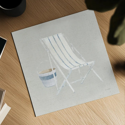 Serene Seaside III Tan by James Wiens. Shown as a detailed flat fine art print, highlighting archival giclee quality. Available as an archival giclee rolled canvas, fine art paper, or poster print. SKU 31835a.