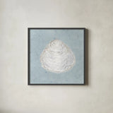 Serene Shells I by James Wiens. Shown in a sleek black glass frame for a contemporary gallery look. Available as an archival giclee rolled canvas, fine art paper, or poster print. SKU 31836a.