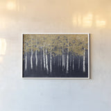 Shimmering Forest Indigo by James Wiens. shown as a paper print in a white frame. Available as a archival giclee rolled canvas, fine art paper, or poster print. SKU 55721i.