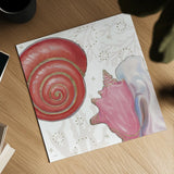 Shimmering Shells IV by James Wiens. Shown as a detailed flat fine art print, highlighting archival giclee quality. Available as an archival giclee rolled canvas, fine art paper, or poster print. SKU 72589a.