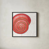 Shimmering Shells VII by James Wiens. Shown in a sleek black glass frame for a contemporary gallery look. Available as an archival giclee rolled canvas, fine art paper, or poster print. SKU 72592a.