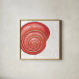 Shimmering Shells VII by James Wiens. Shown in a natural wood glass frame for a timeless modern aesthetic. Available as an archival giclee rolled canvas, fine art paper, or poster print. SKU 72592a.