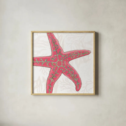 Shimmering Shells VIII by James Wiens. Shown in a natural wood glass frame for a timeless modern aesthetic. Available as an archival giclee rolled canvas, fine art paper, or poster print. SKU 72593a.