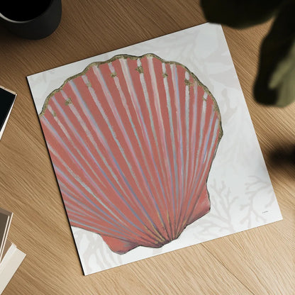 Shimmering Shells XI by James Wiens. Shown as a detailed flat fine art print, highlighting archival giclee quality. Available as an archival giclee rolled canvas, fine art paper, or poster print. SKU 72596a.