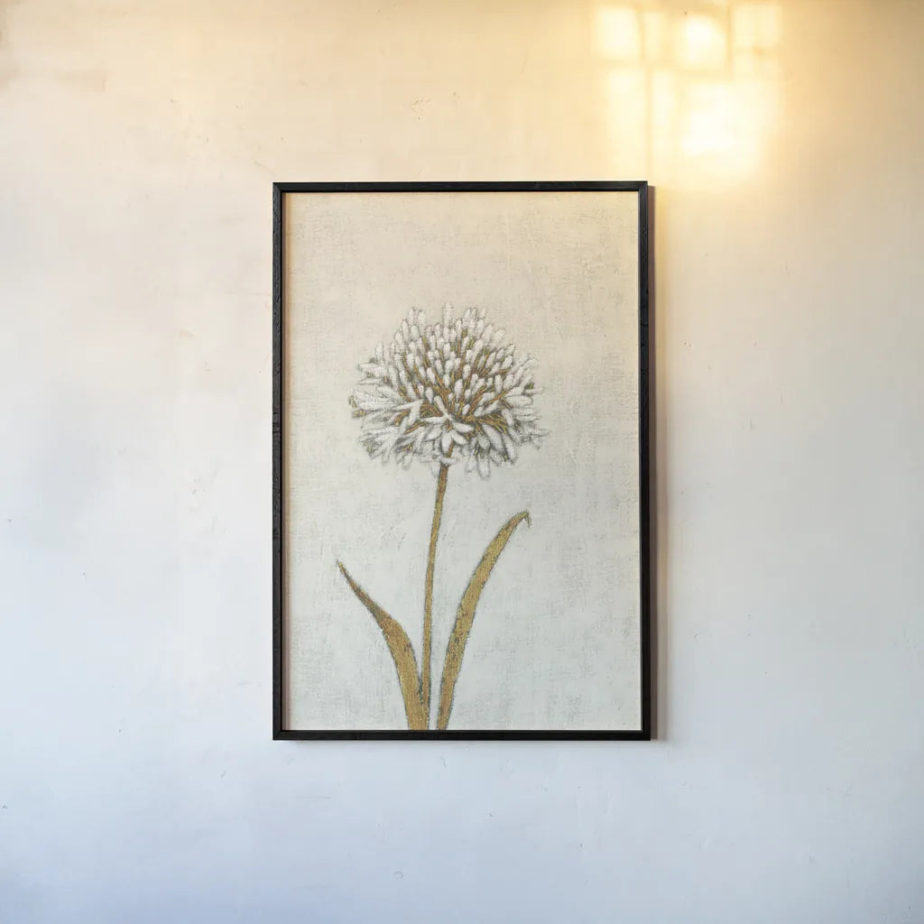 Shimmering Summer I Ivory by James Wiens. shown as a paper print in a black flame. Available as a archival giclee rolled canvas, fine art paper, or poster print. SKU 51563h.
