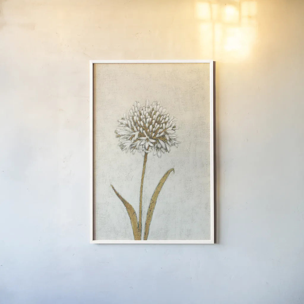Shimmering Summer I Ivory by James Wiens. shown as a paper print in a white frame. Available as a archival giclee rolled canvas, fine art paper, or poster print. SKU 51563h.
