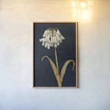 Shimmering Summer II Indigo Crop by James Wiens. shown as a paper print in a natural frame. Available as a archival giclee rolled canvas, fine art paper, or poster print. SKU 52070h.