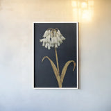 Shimmering Summer II Indigo Crop by James Wiens. shown as a paper print in a white frame. Available as a archival giclee rolled canvas, fine art paper, or poster print. SKU 52070h.