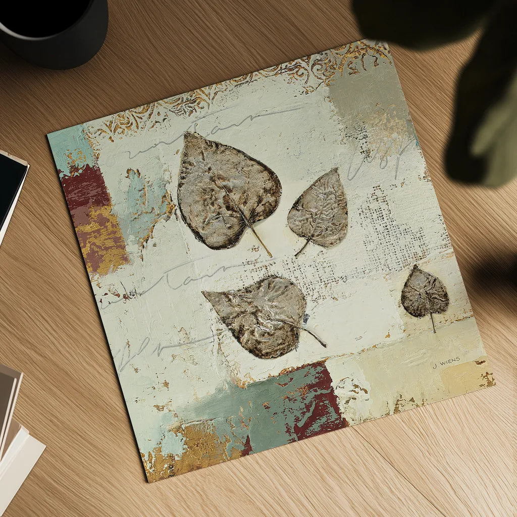 Silver Leaves I by James Wiens. Shown as a detailed flat fine art print, highlighting archival giclee quality. Available as an archival giclee rolled canvas, fine art paper, or poster print. SKU 12258a.