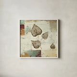 Silver Leaves I by James Wiens. Shown in a crisp white glass frame for a clean and minimalist style. Available as an archival giclee rolled canvas, fine art paper, or poster print. SKU 12258a.