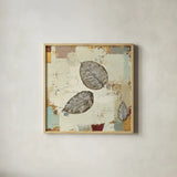 Silver Leaves IV by James Wiens. Shown in a natural wood glass frame for a timeless modern aesthetic. Available as an archival giclee rolled canvas, fine art paper, or poster print. SKU 12261a.
