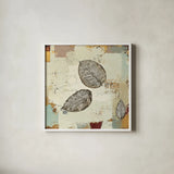 Silver Leaves IV by James Wiens. Shown in a crisp white glass frame for a clean and minimalist style. Available as an archival giclee rolled canvas, fine art paper, or poster print. SKU 12261a.