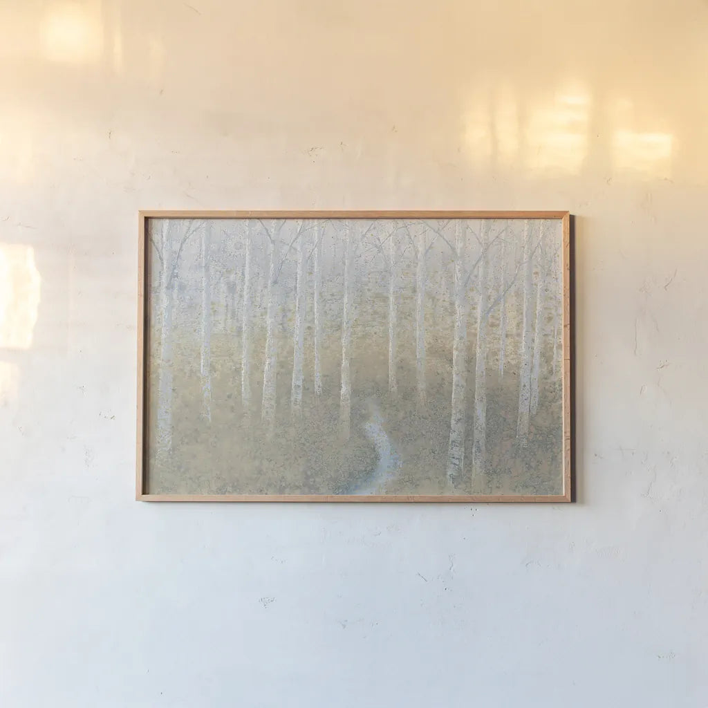 Silver Waters Crop by James Wiens. shown as a paper print in a natural frame. Available as a archival giclee rolled canvas, fine art paper, or poster print. SKU 24647i.