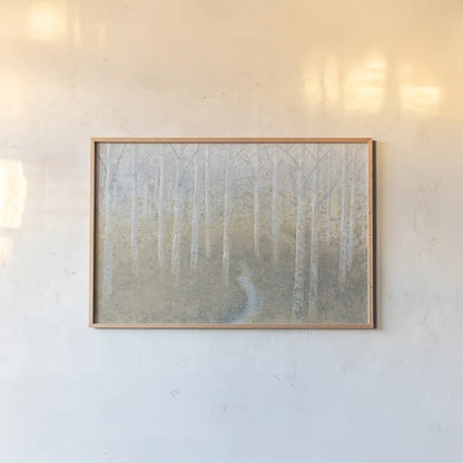 Silver Waters Crop by James Wiens. shown as a paper print in a natural frame. Available as a archival giclee rolled canvas, fine art paper, or poster print. SKU 24647i.