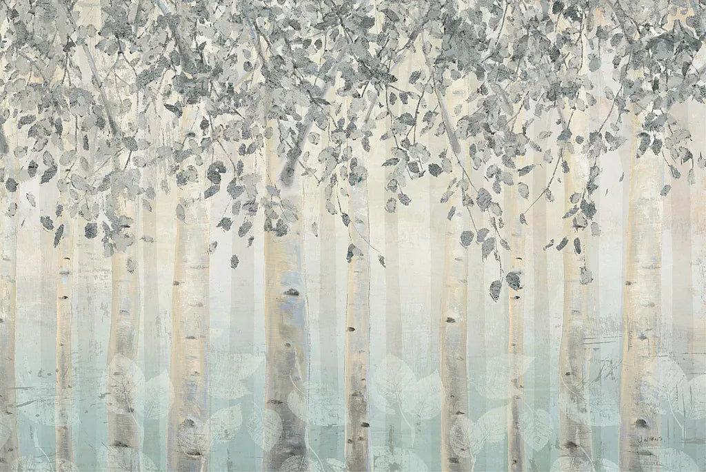 Silver and Gray Dream Forest I by James Wiens. SKU 26515i. Archival Giclee Fine art print for wall decor.
