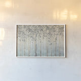 Silver and Gray Dream Forest I by James Wiens. shown as a paper print in a white frame. Available as a archival giclee rolled canvas, fine art paper, or poster print. SKU 26515i.
