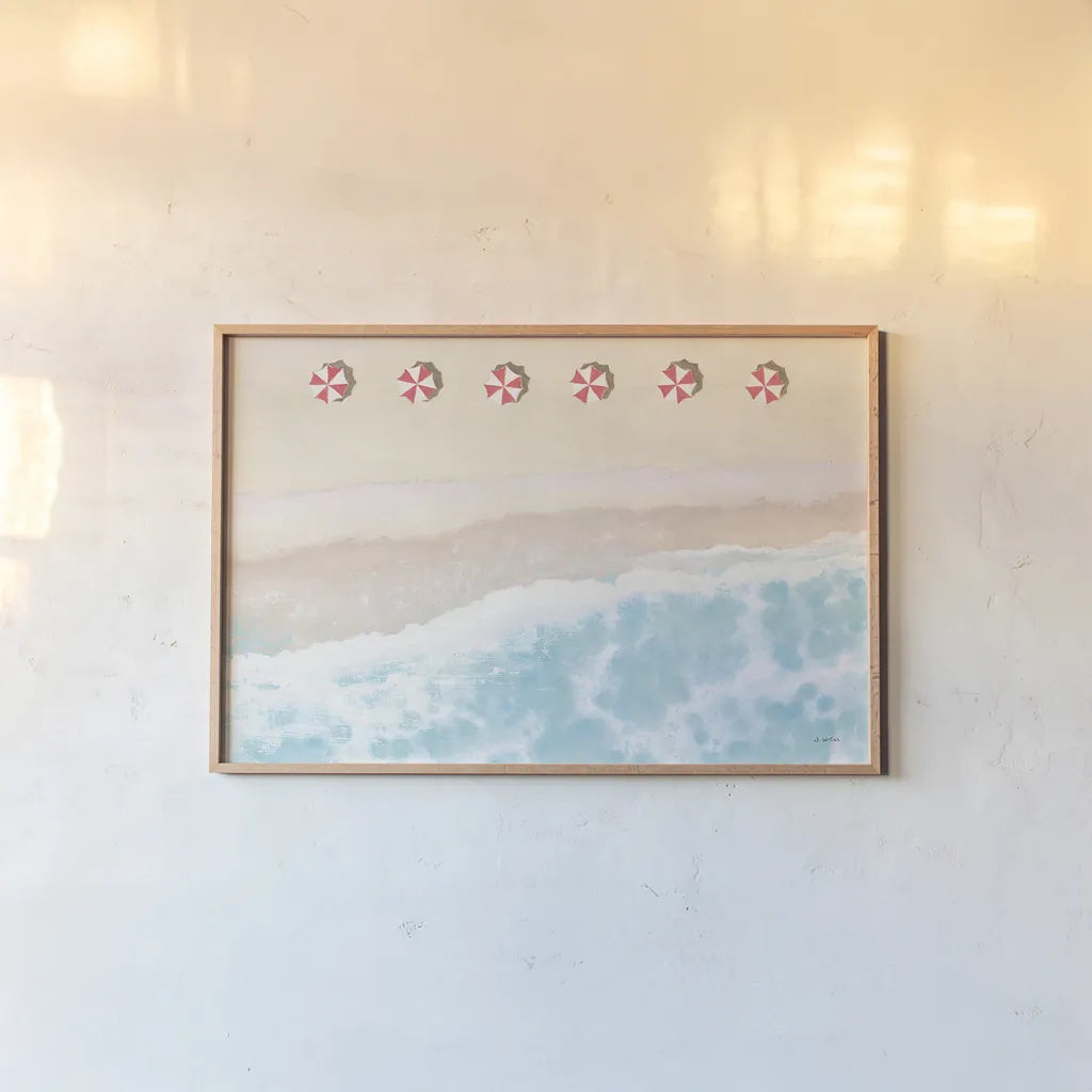 Sky Seaview I by James Wiens. shown as a paper print in a natural frame. Available as a archival giclee rolled canvas, fine art paper, or poster print. SKU 46971i.