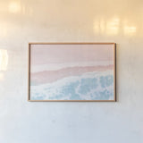 Sky Seaview I No Umbrellas Pink by James Wiens. shown as a paper print in a natural frame. Available as a archival giclee rolled canvas, fine art paper, or poster print. SKU 60960i.