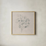 Soft Summer Sketches II Sq by James Wiens. Shown in a natural wood glass frame for a timeless modern aesthetic. Available as an archival giclee rolled canvas, fine art paper, or poster print. SKU 60547a.
