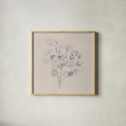 Soft Summer Sketches II Sq by James Wiens. Shown in a natural wood glass frame for a timeless modern aesthetic. Available as an archival giclee rolled canvas, fine art paper, or poster print. SKU 60547a.