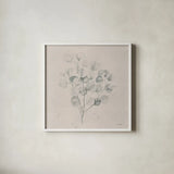 Soft Summer Sketches II Sq by James Wiens. Shown in a crisp white glass frame for a clean and minimalist style. Available as an archival giclee rolled canvas, fine art paper, or poster print. SKU 60547a.