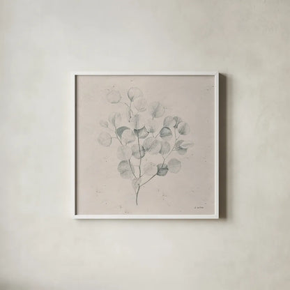 Soft Summer Sketches II Sq by James Wiens. Shown in a crisp white glass frame for a clean and minimalist style. Available as an archival giclee rolled canvas, fine art paper, or poster print. SKU 60547a.