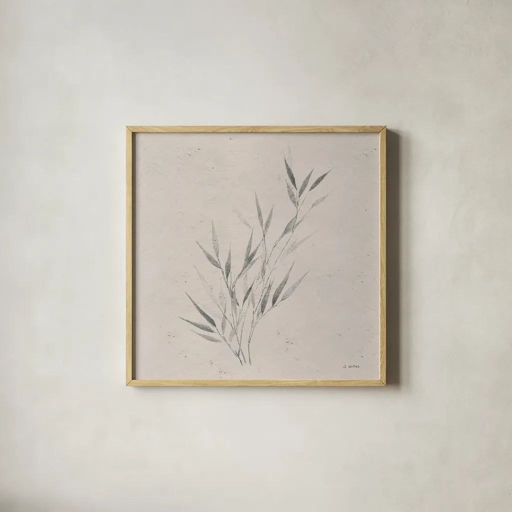 Soft Summer Sketches III Sq by James Wiens. Shown in a natural wood glass frame for a timeless modern aesthetic. Available as an archival giclee rolled canvas, fine art paper, or poster print. SKU 60548a.