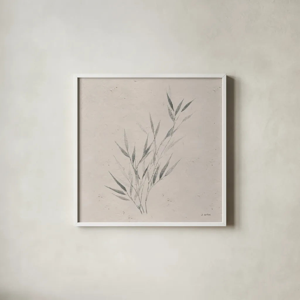 Soft Summer Sketches III Sq by James Wiens. Shown in a crisp white glass frame for a clean and minimalist style. Available as an archival giclee rolled canvas, fine art paper, or poster print. SKU 60548a.