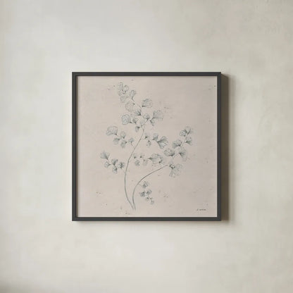 Soft Summer Sketches IV Sq by James Wiens. Shown in a sleek black glass frame for a contemporary gallery look. Available as an archival giclee rolled canvas, fine art paper, or poster print. SKU 60549a.