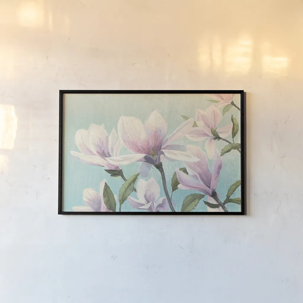 Southern Blossoms I by James Wiens. shown as a paper print in a black flame. Available as a archival giclee rolled canvas, fine art paper, or poster print. SKU 12253i.