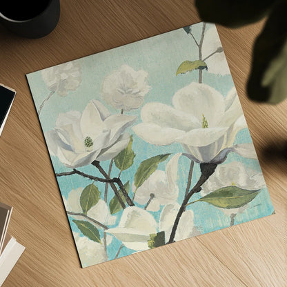 Southern Blossoms II Square by James Wiens. Shown as a detailed flat fine art print, highlighting archival giclee quality. Available as an archival giclee rolled canvas, fine art paper, or poster print. SKU 12254a.