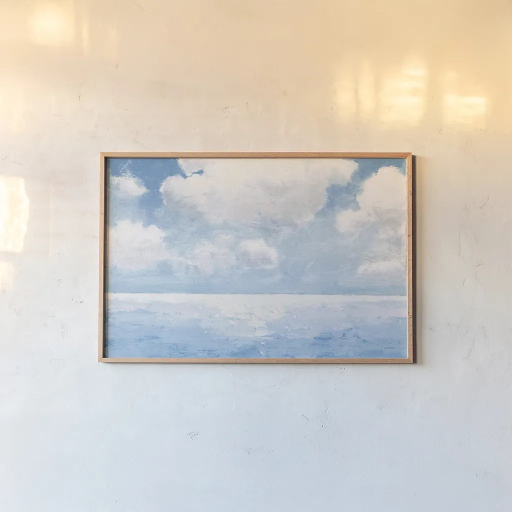 Sparkling Sea by James Wiens. shown as a paper print in a natural frame. Available as a archival giclee rolled canvas, fine art paper, or poster print. SKU 63187i.