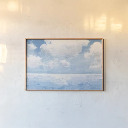 Sparkling Sea by James Wiens. shown as a paper print in a natural frame. Available as a archival giclee rolled canvas, fine art paper, or poster print. SKU 63187i.