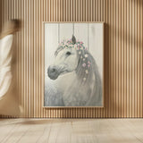 Spirit Stallion II on Wood no Lace by James Wiens. shown as over sized large wall art. Available as an archival giclee rolled canvas, fine art paper, or poster print. SKU 30596h.