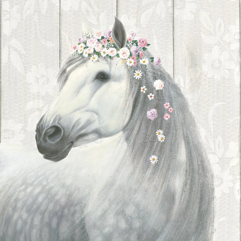 Spirit Stallion II on wood Square by James Wiens. SKU 30123a. Archival Giclee Fine art print for wall decor.