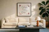 Spirit Stallion III Bright Kind by James Wiens. Displayed in a glass frame with matte in a clean modern living room. Available as an archival giclee rolled canvas, fine art paper, or poster print. SKU 76397a.