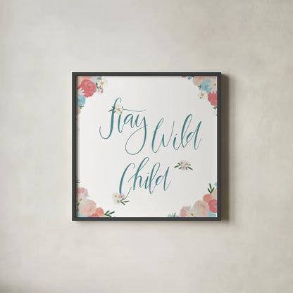 Spirit Stallion VI Blush and Teal by James Wiens. Shown in a sleek black glass frame for a contemporary gallery look. Available as an archival giclee rolled canvas, fine art paper, or poster print. SKU 32251a.