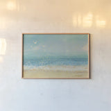 Splatter Beach I by James Wiens. shown as a paper print in a natural frame. Available as a archival giclee rolled canvas, fine art paper, or poster print. SKU 20388i.