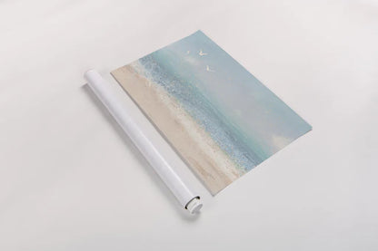 Splatter Beach I Neutral by James Wiens. shown as a rolled paper print. Available as archival giclee rolled canvas, fine art paper, or poster print. SKU 82384i.