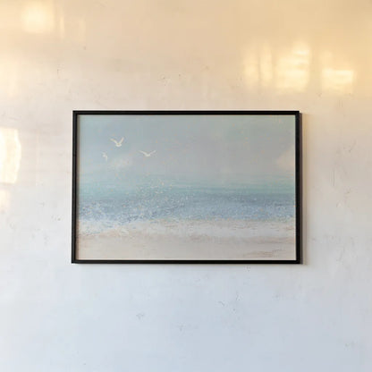 Splatter Beach I Neutral by James Wiens. shown as a paper print in a black flame. Available as a archival giclee rolled canvas, fine art paper, or poster print. SKU 82384i.