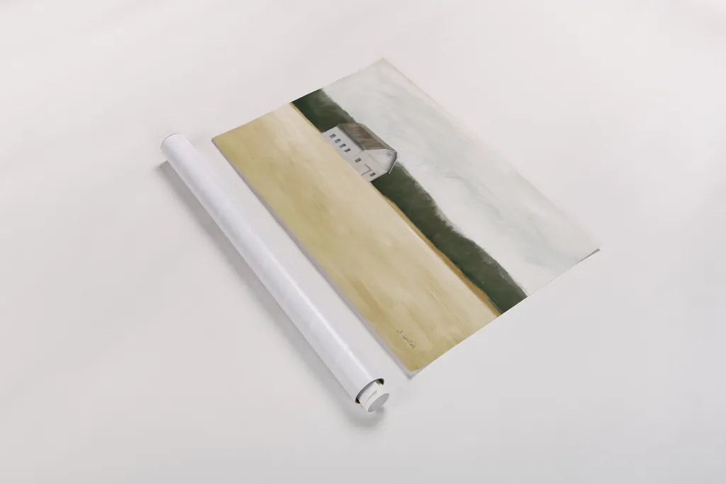 Spring Barn by James Wiens. shown as a rolled paper print. Available as archival giclee rolled canvas, fine art paper, or poster print. SKU 95007i.