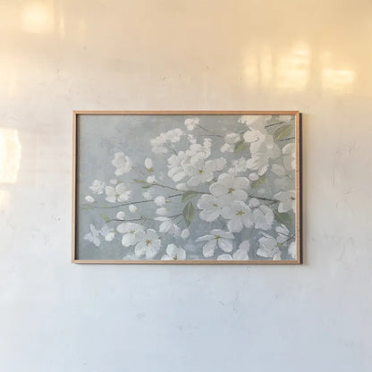 Spring Beautiful Gray by James Wiens. shown as a paper print in a natural frame. Available as a archival giclee rolled canvas, fine art paper, or poster print. SKU 29190i.