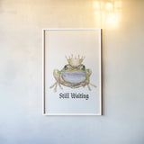 Still Waiting by James Wiens. shown as a paper print in a white frame. Available as a archival giclee rolled canvas, fine art paper, or poster print. SKU 60667h.