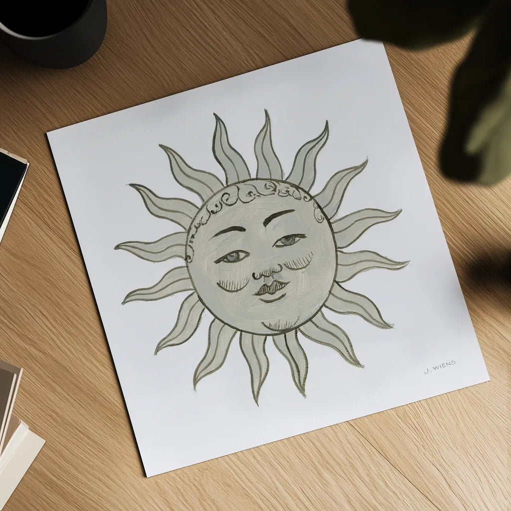Sun by James Wiens. Shown as a detailed flat fine art print, highlighting archival giclee quality. Available as an archival giclee rolled canvas, fine art paper, or poster print. SKU 76374a.