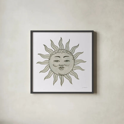 Sun by James Wiens. Shown in a sleek black glass frame for a contemporary gallery look. Available as an archival giclee rolled canvas, fine art paper, or poster print. SKU 76374a.