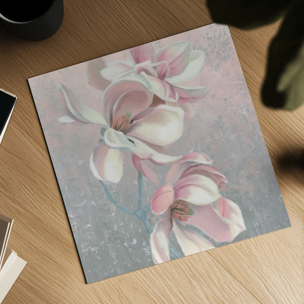 Sunrise Blossom I Sq by James Wiens. Shown as a detailed flat fine art print, highlighting archival giclee quality. Available as an archival giclee rolled canvas, fine art paper, or poster print. SKU 46641a.