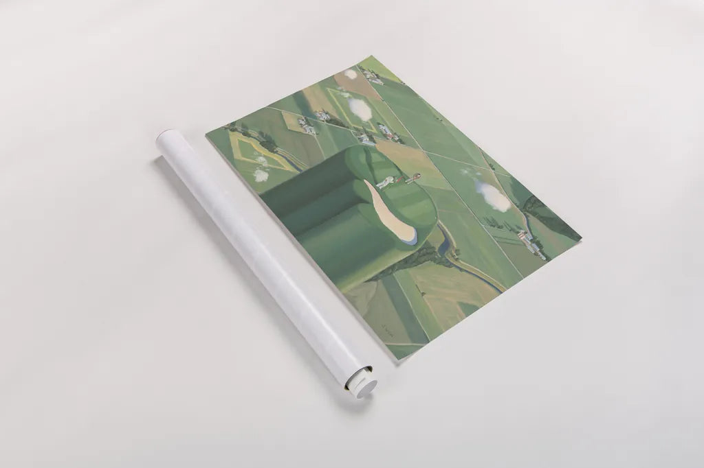 Tee it Up by James Wiens. shown as a rolled paper print. Available as archival giclee rolled canvas, fine art paper, or poster print. SKU 54895i.