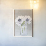 Tranquil Blossoms I by James Wiens. shown as a paper print in a white frame. Available as a archival giclee rolled canvas, fine art paper, or poster print. SKU 47980h.
