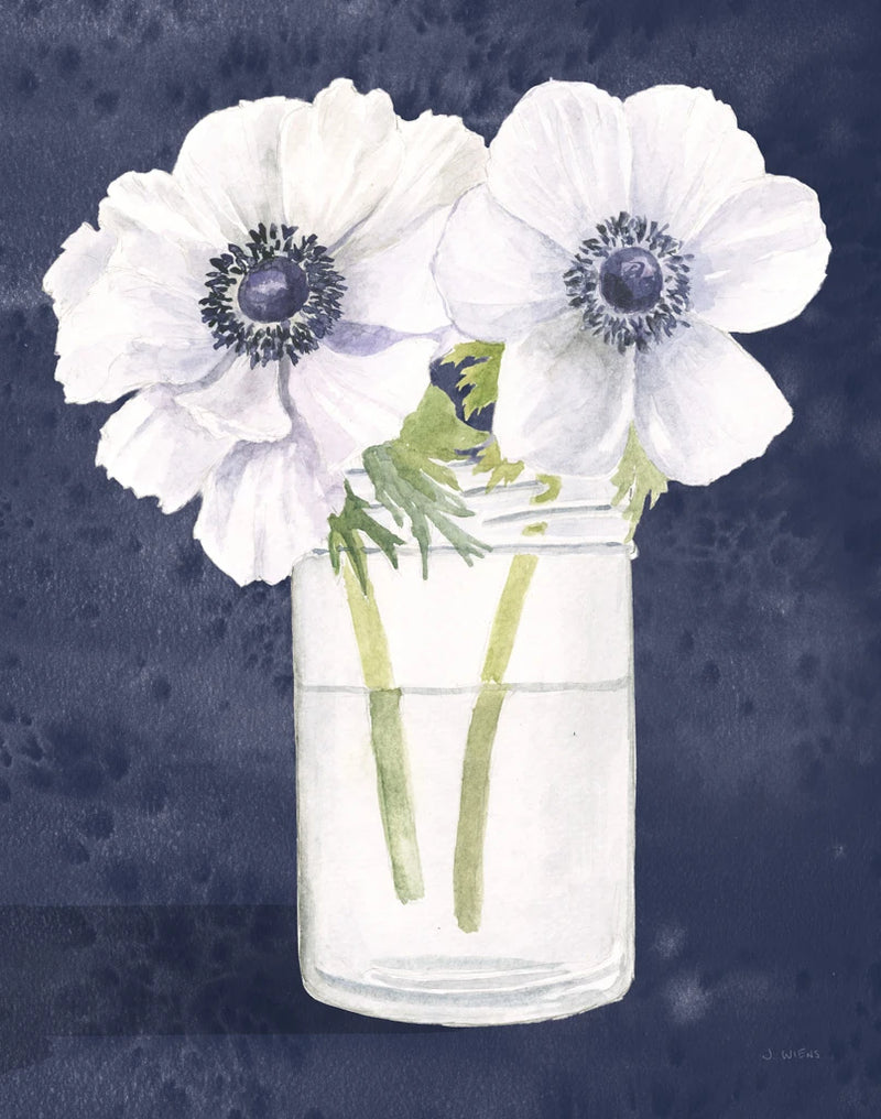 Tranquil Blossoms I Navy Crop by James Wiens